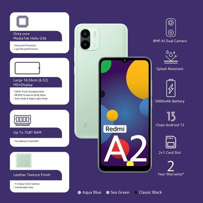 REDMI A2 (CLASSIC BLACK, 64 GB)  (4 GB RAM) [Activated] [GRADE B]