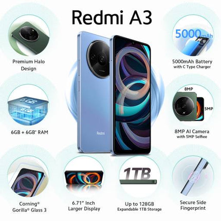 REDMI A3 (LAKE BLUE, 64 GB)  (3 GB RAM) [Activated] [GRADE A]