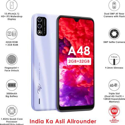 ITEL A48 (GRADATION PURPLE, 32 GB)  (2 GB RAM)