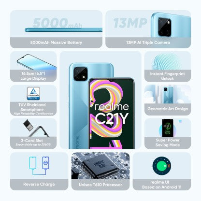 REALME C21Y (CROSS BLUE, 64 GB)  (4 GB RAM) [Activated] [GRADE null]