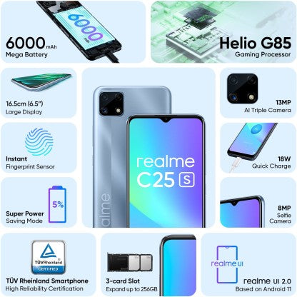 REALME C25S (WATERY BLUE, 128 GB)  (4 GB RAM) [Activated] [GRADE A]