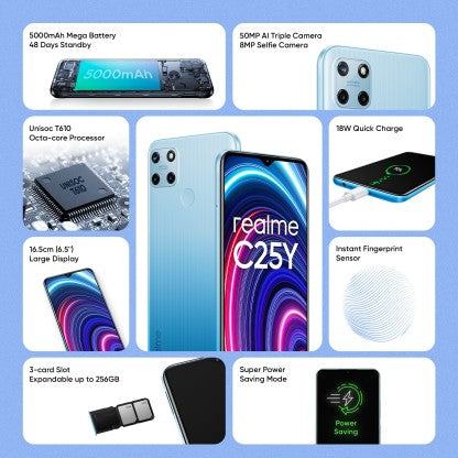 REALME C25Y (GLACIER BLUE, 64 GB)  (4 GB RAM) [Activated] [GRADE A]