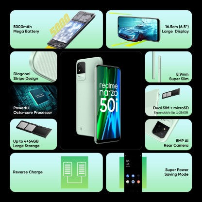 REALME NARZO 50I (MINT GREEN, 32 GB)  (2 GB RAM) [Activated] [GRADE B]