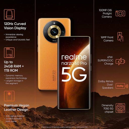 REALME NARZO 60 PRO 5G (MARS ORANGE, 256 GB)  (12 GB RAM) [Activated] [GRADE A]