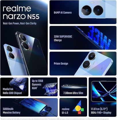 REALME NARZO N55 (PRIME BLUE, 128 GB)  (6 GB RAM) [Activated] [GRADE A]