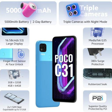 POCO C31 (ROYAL BLUE, 64 GB)  (4 GB RAM) [Activated] [GRADE A]