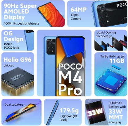 POCO M4 PRO (COOL BLUE, 128 GB)  (6 GB RAM) [Activated] [GRADE C]