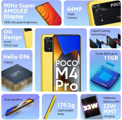 POCO M4 PRO (YELLOW, 128 GB)  (6 GB RAM) [Activated] [GRADE A]