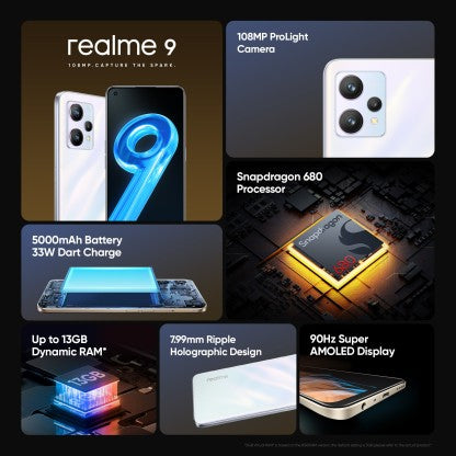 REALME 9 (STARGAZE WHITE, 128 GB)  (6 GB RAM) [Activated] [GRADE A]