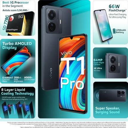 VIVO T1 PRO 5G (TURBO BLACK, 128 GB)  (6 GB RAM)