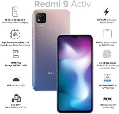 REDMI 9 ACTIV (METALLIC PURPLE, 128 GB)  (6 GB RAM) [Activated] [GRADE A]