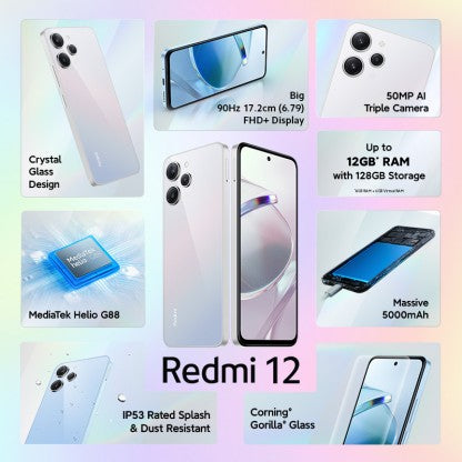 REDMI 12 (MOONSTONE SILVER, 128 GB)  (6 GB RAM) [Activated] [GRADE A]