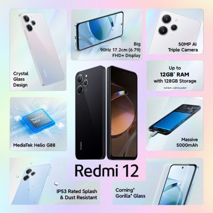 REDMI 12 (JADE BLACK, 128 GB)  (6 GB RAM) [Activated] [GRADE A]