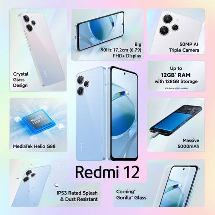 REDMI 12 (PASTEL BLUE, 128 GB)  (6 GB RAM) [Activated] [GRADE A]