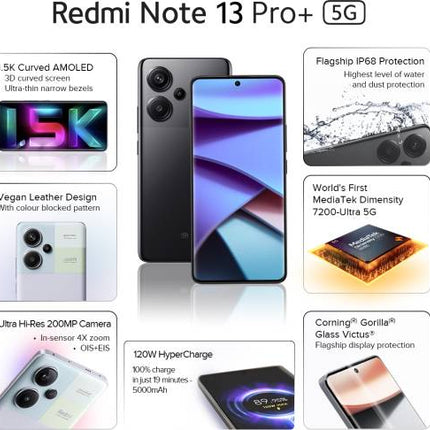 REDMI NOTE 13 PRO+ 5G (FUSION BLACK, 256 GB)  (12 GB RAM) [Activated] [GRADE C]