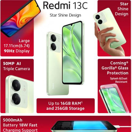 REDMI 13C (STARSHINE GREEN, 128 GB)  (6 GB RAM) [Activated] [GRADE B]