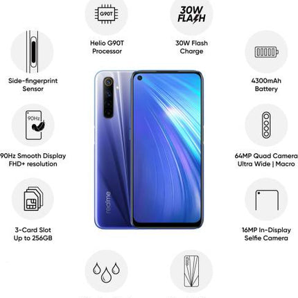 REALME 6 (COMET BLUE, 128 GB)  (8 GB RAM) [Activated] [GRADE A]