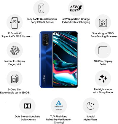 REALME 7 PRO (MIRROR BLUE, 128 GB)  (6 GB RAM) [Activated] [GRADE B]