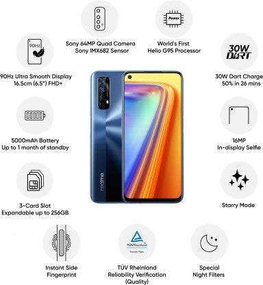 REALME 7 (MIST BLUE, 128 GB)  (8 GB RAM) [Activated] [GRADE A]