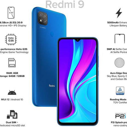 REDMI 9 (SKY BLUE, 64 GB)  (4 GB RAM) [Activated] [GRADE A]