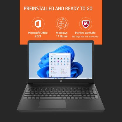 HP RYZEN 3 DUAL CORE 3250U - (8 GB/256 GB SSD/WINDOWS 11 HOME) 15S-EY1508AU THIN AND LIGHT LAPTOP  (15.6 MM, JET BLACK, 1.69 KG, WITH MS OFFICE)[Like New]