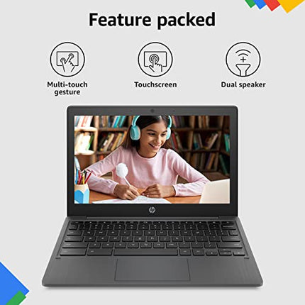 HP CHROMEBOOK MEDIATEK KOMPANIO 500 11.6 INCH(29.5 CM) HD, ANTI -GLARE, TOUCHSCREEN LAPTOP(4 GB LPDDR4/64 GB EMMC STORAGE/CHROME OS/DUAL SPEAKERS/ASH GRAY/1.07 KG)-11A-NA0004MU