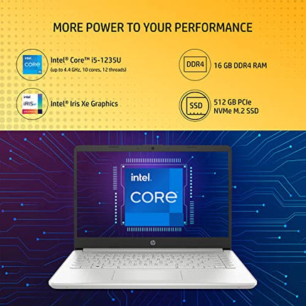 HP 14S, 12TH GEN INTEL CORE I5 16GB RAM/512GB SSD 14-INCH(35.6 CM) MICRO-EDGE, FHD LAPTOP/INTEL IRIS XE GRAPHICS/ALEXA/DUAL SPEAKERS/WIN 11/BACKLIT KB/MSO 2021/1.41 KG, 14S-DY5005TU