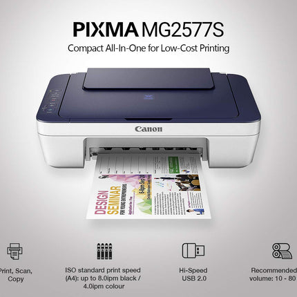 CANON PIXMA MG2577S ALL-IN-ONE INKJET COLOUR PRINTER WITH 1 ADDITIONAL COLOUR CARTRIDGE[Like New]