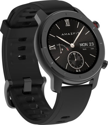 huami Amazfit GTR 42 mm Smartwatch  (Black Strap, Regular)