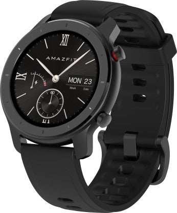 huami Amazfit GTR 42 mm Smartwatch  (Black Strap, Regular)