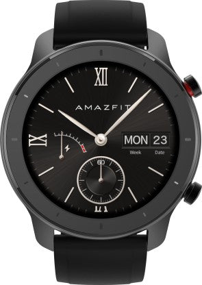 huami Amazfit GTR 42 mm Smartwatch  (Black Strap, Regular)