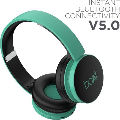 BOAT ROCKERZ 370 BLUETOOTH HEADSET  (GREGARIOUS GREEN, ON THE EAR)