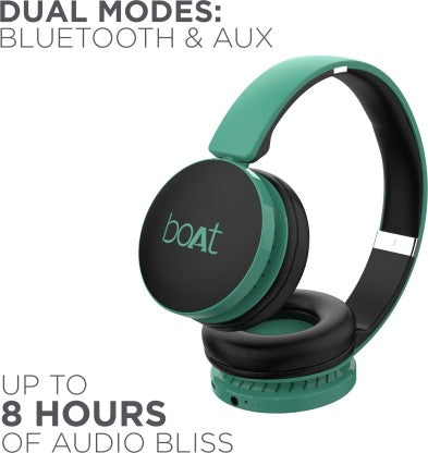 BOAT ROCKERZ 370 BLUETOOTH HEADSET  (GREGARIOUS GREEN, ON THE EAR)