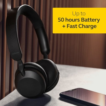 JABRA ELITE 45H WIRELESS BLUETOOTH ON EAR HEADPHONES WITH MIC BLUETOOTH HEADSET  (TITANIUM BLACK, ON THE EAR)