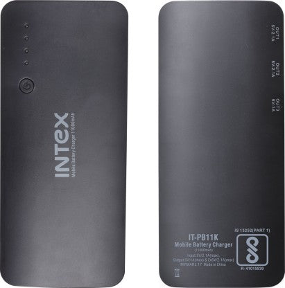 INTEX 11000 MAH POWER BANK (10 W, FAST CHARGING)  (BLACK, LITHIUM-ION)