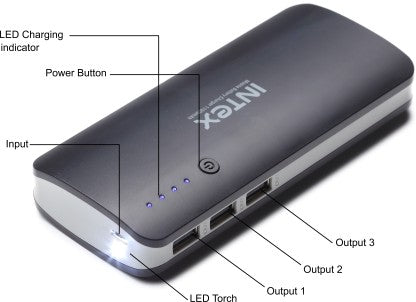 INTEX 11000 MAH POWER BANK (10 W, FAST CHARGING)  (BLACK, LITHIUM-ION)