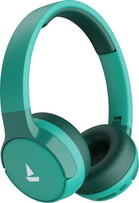 BOAT ROCKERZ 650 WITH 60 HOURS BATTERY BACKUP BLUETOOTH HEADSET  (TEAL GREEN, ON THE EAR) [Like New]